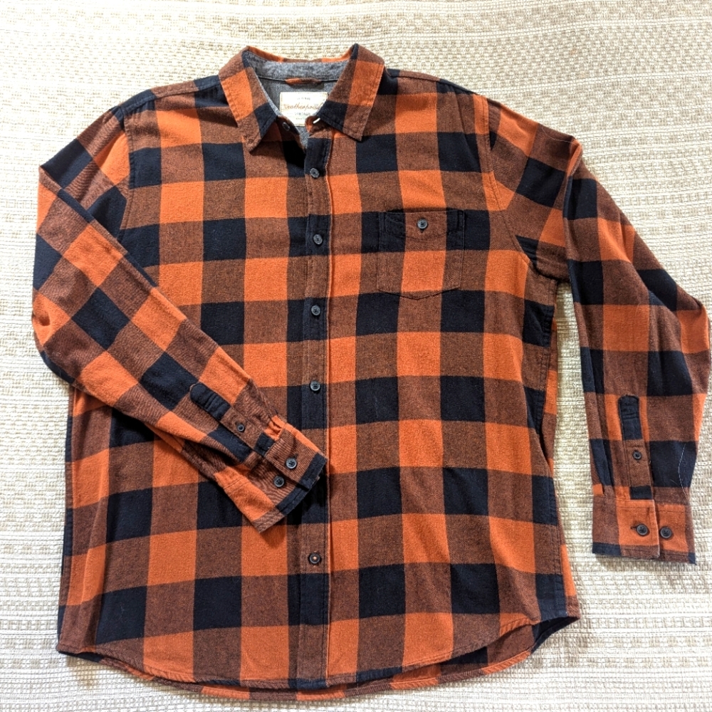 Buffalo Checkered Orange and Black Men's Flannel XL